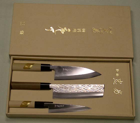 忠房包丁セットSLD鋼包丁と出刃包丁と開き包丁